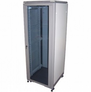 Шкаф напольный TWT 19" серии Econom, 42U 600x600, серый, дверь стекло