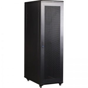 Шкаф 19" Business, 42U 600x600, черный, передняя дв. перфорир., задняя дв. распашная перфорир.