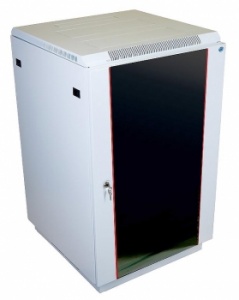 Шкаф телекоммуникационный напольный 22U (600x600) дверь стекло