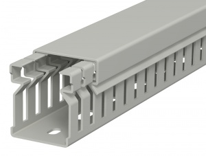 Перфокороб LK4 30025, органайзер для шкафов, 30 x 25 мм (глубина х ширина крышки), L=2000мм, RAL 7030 серый