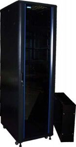 Шкаф 19" Business, 47U 800x1200, черный, передняя дверь стекло, задняя дверь распашная металл