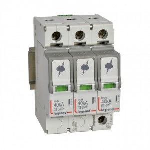 УЗИП (разрядник) Legrand T2, 3P, Imax=40кA, класс C, сигнальный контакт