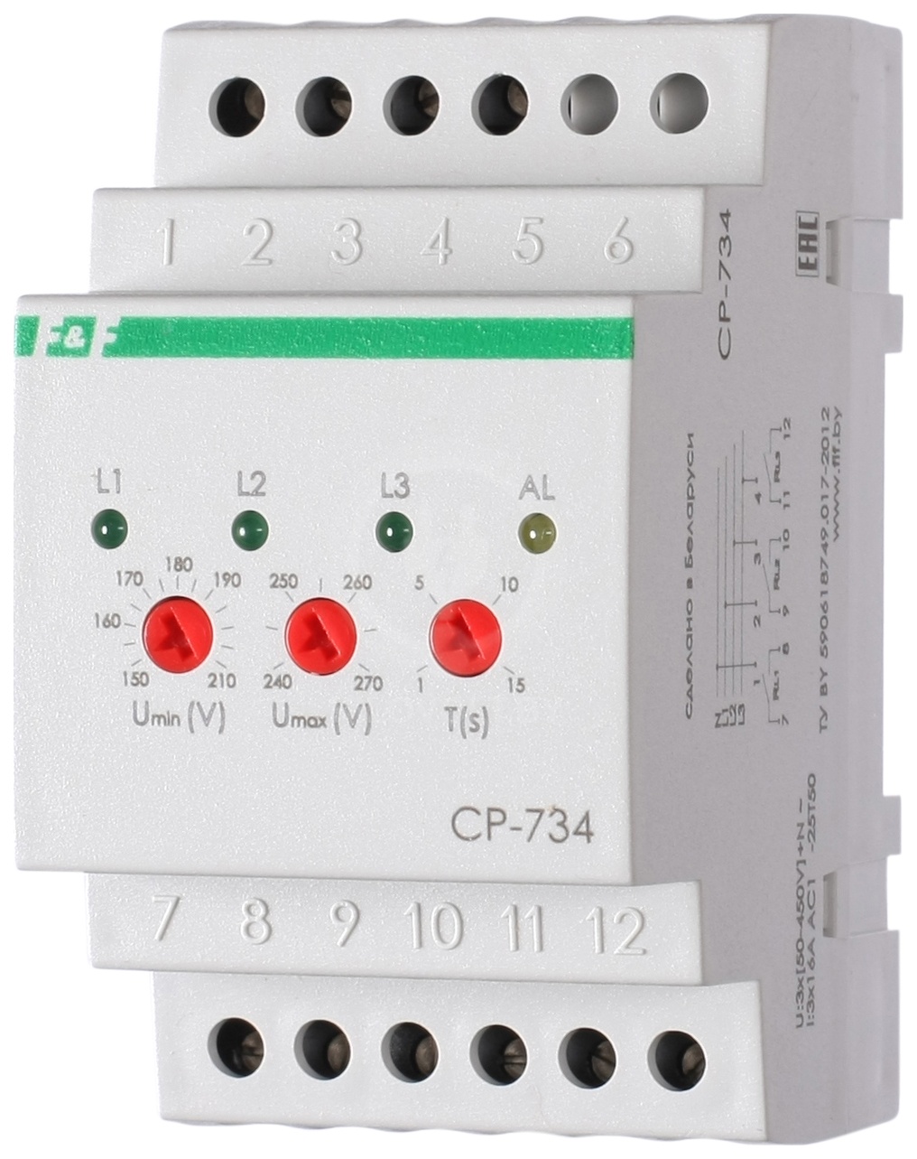 Трехфазное реле контроля напряжения CP-734