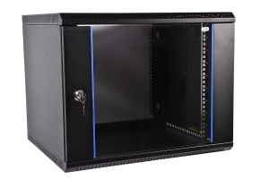 Шкаф телекоммуникационный настенный разборный 6U (600х350) дверь стекло, цвет черный