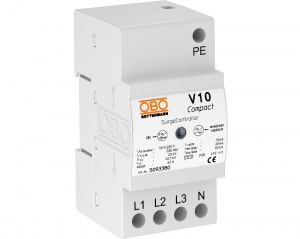Разрядник OBO Bettermann V10 Compact 255, 3P+NE, 4P, класс С+D