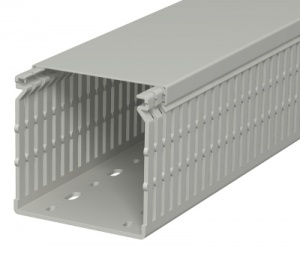 Перфокороб LK4 N 80080, органайзер для шкафов, 80 x 80 мм (глубина х ширина крышки), L=2000мм, RAL 7030 серый