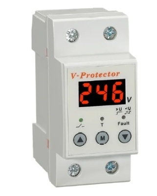 Реле контроля напряжения Reletek RD-MVL/40, 1NO+N, 40A, 220VAC, Umin(140_210V)/Umax(220_280V), 0.1_0.5s/5_600s, LED-дисплей, 2M