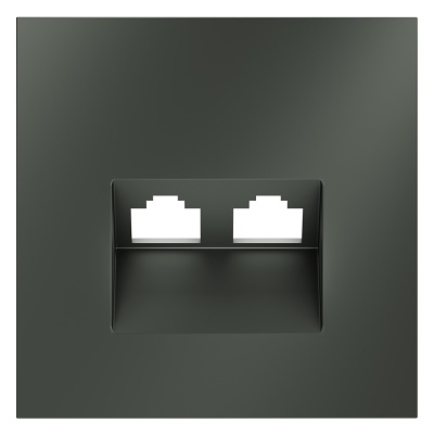 Накладка для розетки компьютерной двойной RJ45+RJ45 кат.6, S70 (титан)